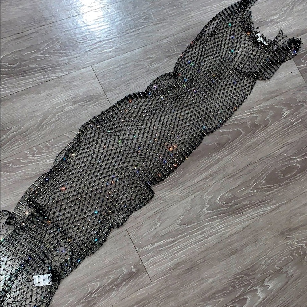 Maxi rhinestone see through cover up